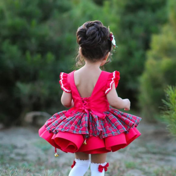 NWT Dollcake Gift of Giving Holiday Plaid Tartan Christmas Dress Girls sz 12 - Picture 3 of 4